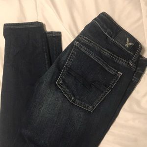 Dark American Eagle jeggings.